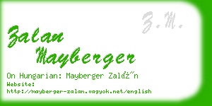 zalan mayberger business card